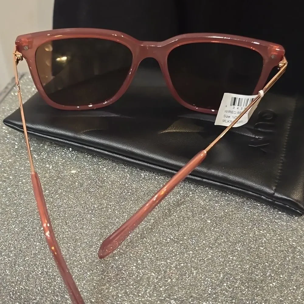 Quay Australia Wired Remixed‎ Oversized Sunglasses- Coffee Rose Frame/Brown